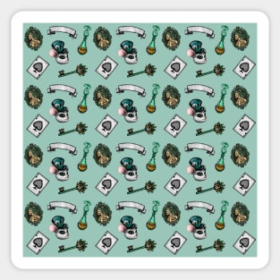 Mad Hatter Green Pattern Sticker